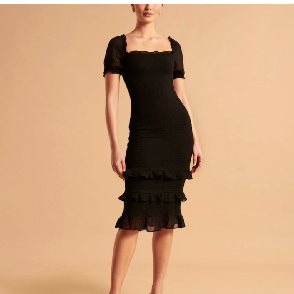 Black ruffle abercombie dress